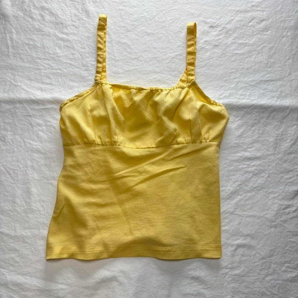 Girl Krazy Yellow Babydoll Open Back Tank Top Sz M Y2k 2000s